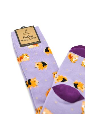Bartleby Ladies Funky Welly Socks Guinea Pig