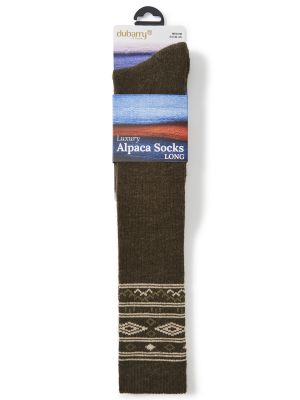 Dubarry Rolestown Fair Isle Alpaca Socks Olive