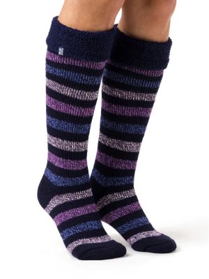 Heat Holders Women's 2.3 TOG Welly Socks Navy Stripe